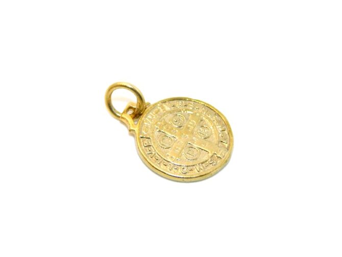 14K St. Benedict Yellow Gold Pendant Charm - Image 4