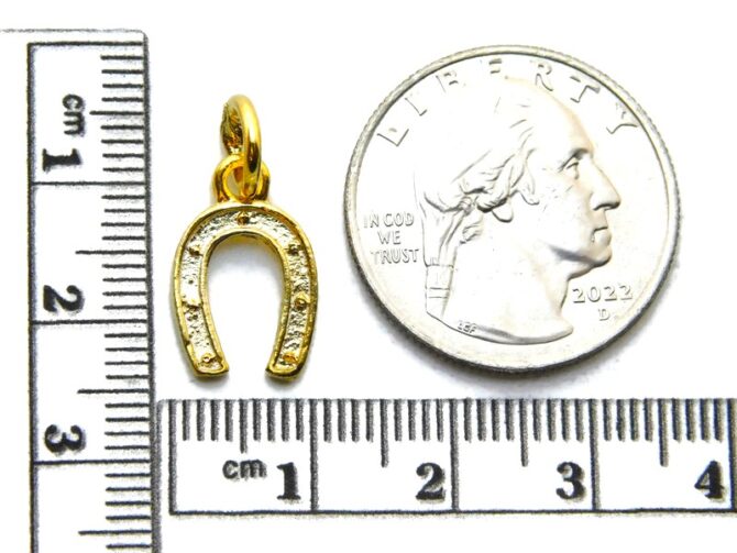 14K Shoe Horse (Small) Yellow Gold Pendant Charm - Image 2