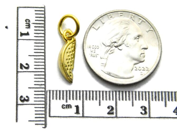 14K Tiny Watermelon Yellow Gold Pendant Charm - Image 2