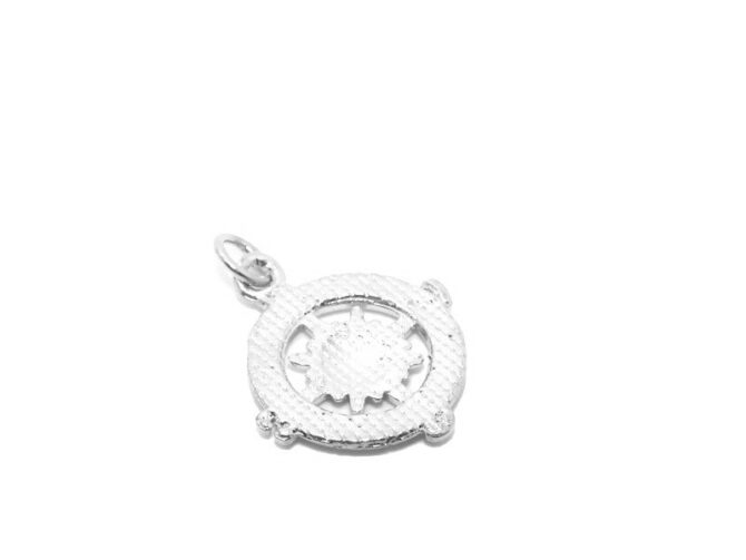 .925 Compass Sterling Silver Pendant Charm - Image 3