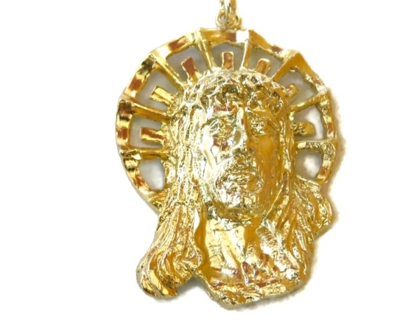 14K Jesus Christ Yellow Gold Pendant Charm