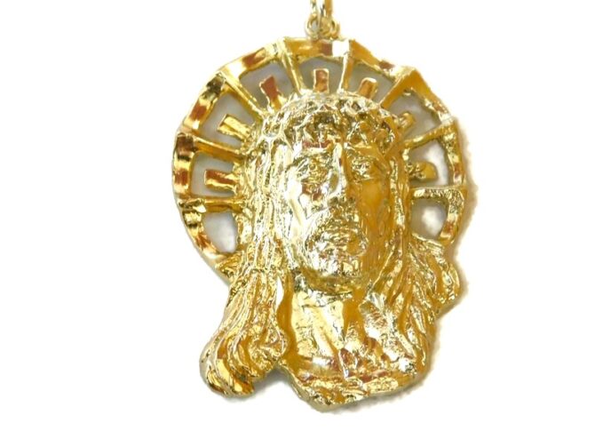 14K Jesus Christ Yellow Gold Pendant Charm