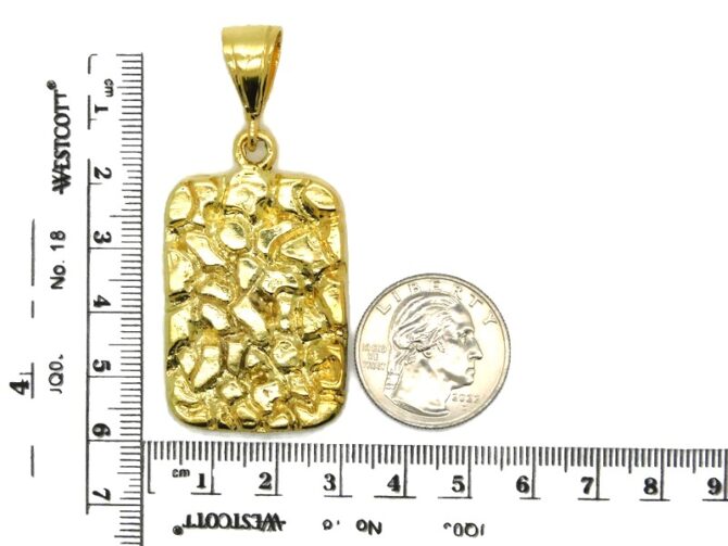 14K X-Large Nugget Yellow Gold Pendant Charm - Image 2