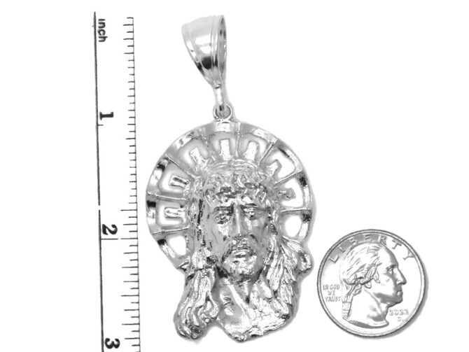 .925 Jesus Christ Sterling Silver Pendant Charm - Image 4