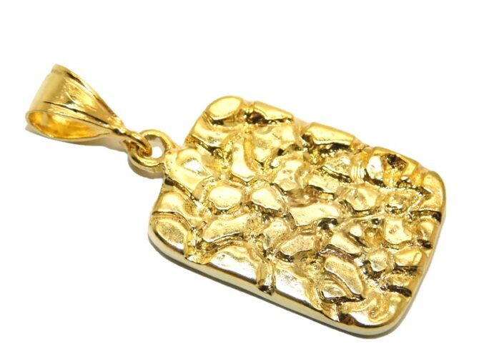 14K X-Large Nugget Yellow Gold Pendant Charm - Image 4