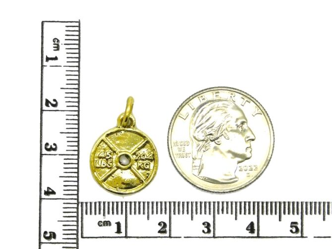 14K Weight 45 LB Yellow Gold Pendant Charm - Image 2