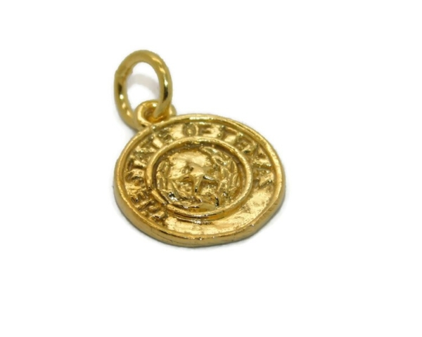 14K State of Texas Yellow Gold Pendant Charm
