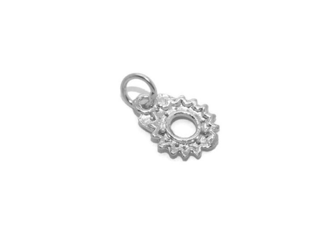.925 Christmas Wreath Sterling Silver Pendant Charm - Image 3