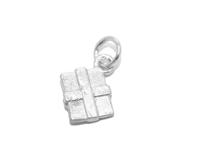 .925 Christmas Present Sterling Silver Pendant Charm - Image 3