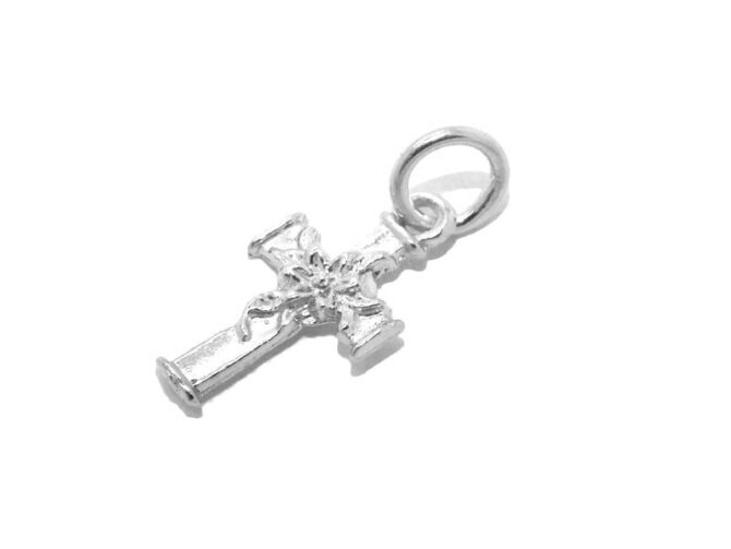 .925 Christmas Cross Sterling Silver Pendant Charm - Image 3