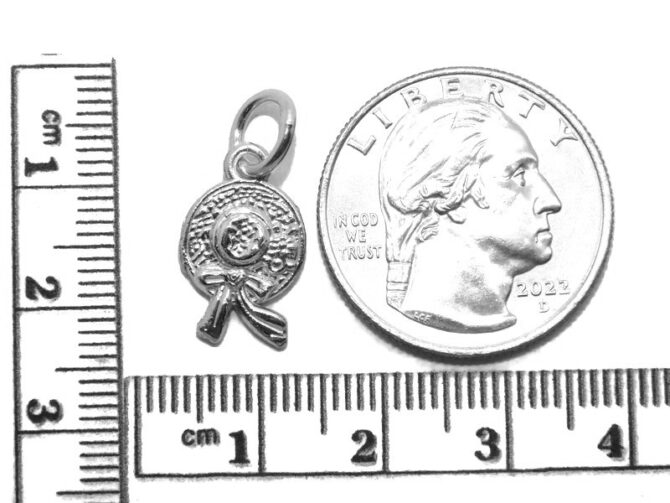.925 Vintage Sunday Hat Sterling Silver Pendant Charm - Image 2
