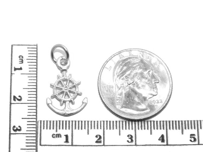 .925 Anchor Sterling Silver Pendant Charm - Image 2