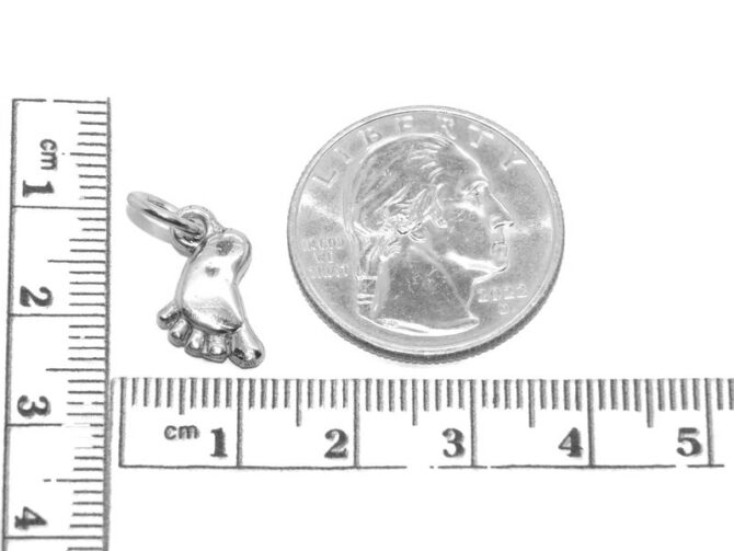 .925 Foot Sterling Silver Pendant Charm - Image 2