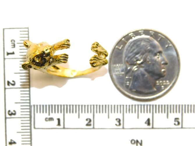 14K Hamster Ring Yellow Gold Pendant Charm - Image 2
