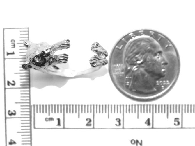 .925 Hamster Ring Sterling Silver Pendant Charm - Image 2