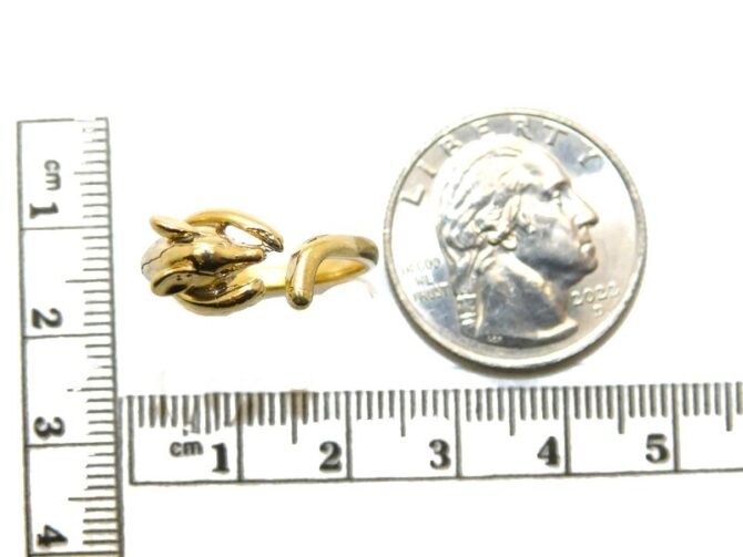 14K Mouse Ring Yellow Gold Pendant Charm - Image 2