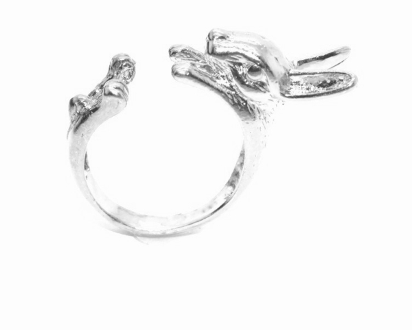.925 Rabbit Ring Sterling Silver Pendant Charm