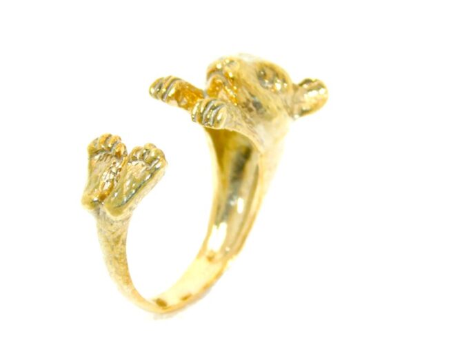 14K Hamster Ring Yellow Gold Pendant Charm - Image 3
