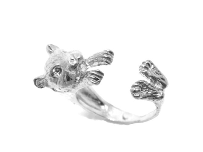 .925 Hamster Ring Sterling Silver Pendant Charm - Image 3