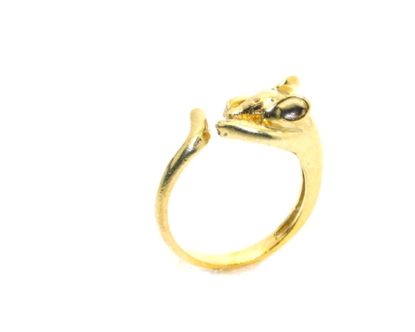 14K Mouse Ring Yellow Gold Pendant Charm