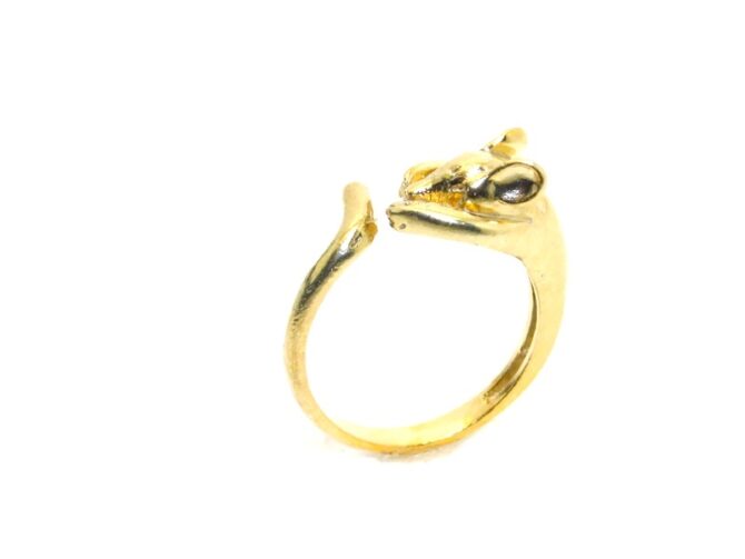 14K Mouse Ring Yellow Gold Pendant Charm