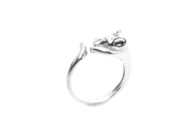 .925 Mouse Ring Sterling Silver Pendant Charm