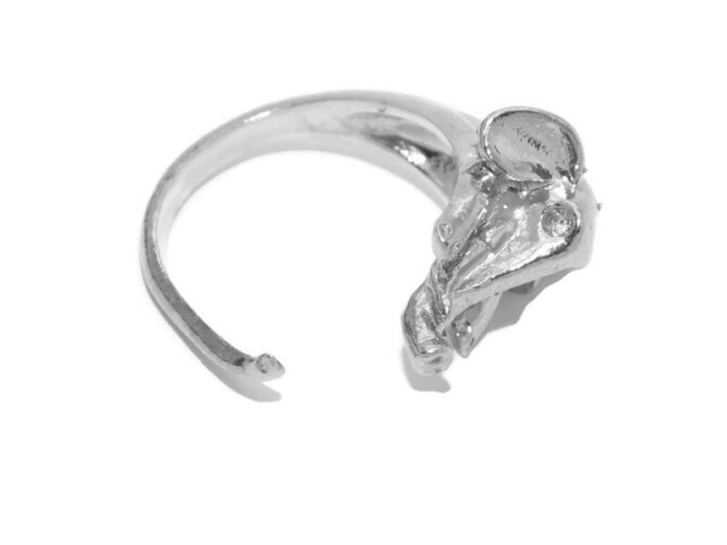 .925 Elephant Ring Sterling Silver Pendant Charm - Image 3