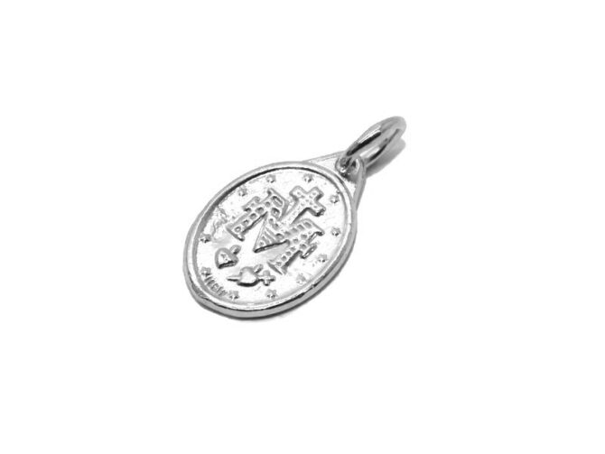 .925 Virgin Medalion Sterling Silver Pendant Charm