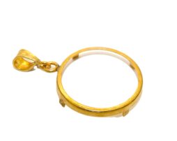 13K Coin Bezel Yellow Gold Pendant Charm