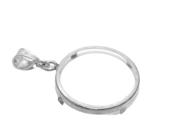 .925 Coin Bezel Sterling Silver Pendant Charm