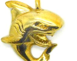 14K X-Large Shark Yellow Gold Pendant Charm
