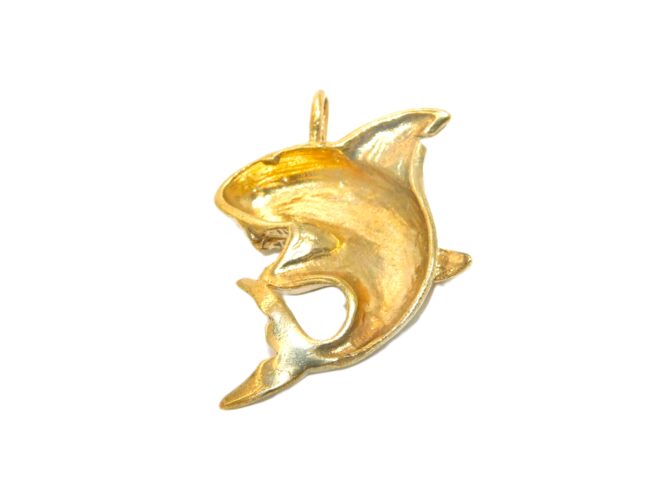 14K X-Large Shark Yellow Gold Pendant Charm - Image 3