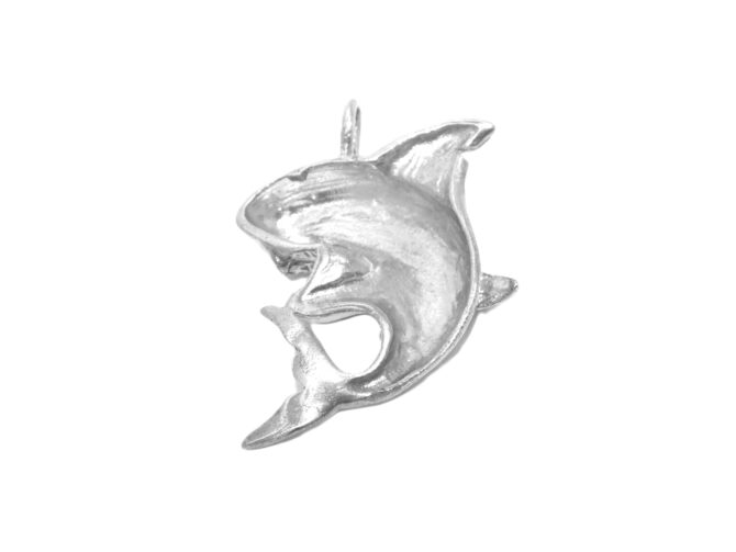 .925 X-Large Shark Sterling Silver Pendant Charm - Image 3