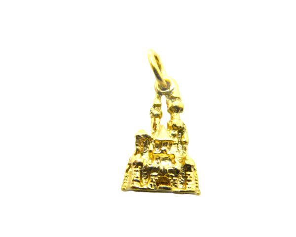 14K Fairytale Castle Yellow Gold Pendant Charm