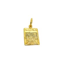 14K Marigold Seed Bag Yellow Gold Pendant Charm