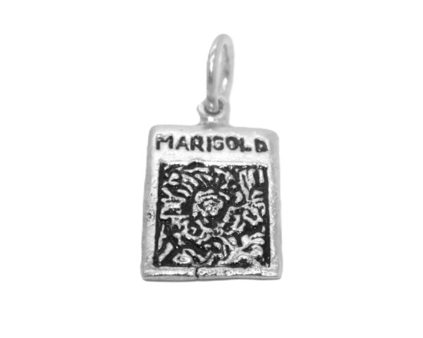 Sterling Silver .925 Marigold Seed Bag Pendant Charm