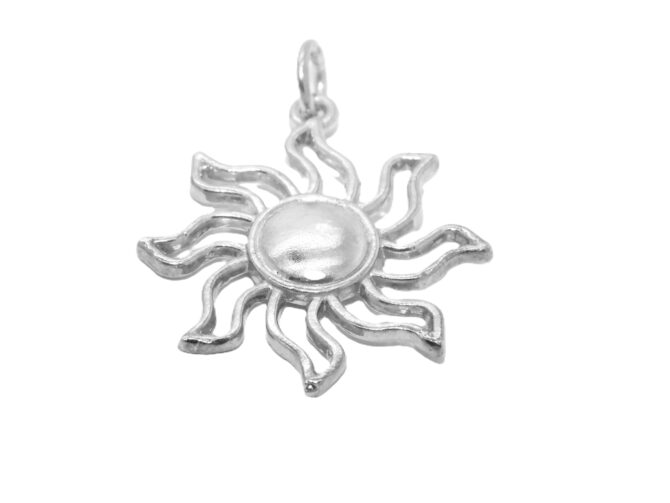 .925 X-Large Sun Sterling Silver Pendant Charm