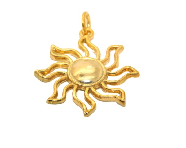 14K X-Large Sun Yellow Gold Pendant Charm