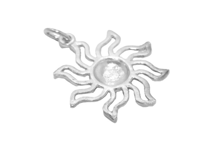 .925 X-Large Sun Sterling Silver Pendant Charm - Image 3