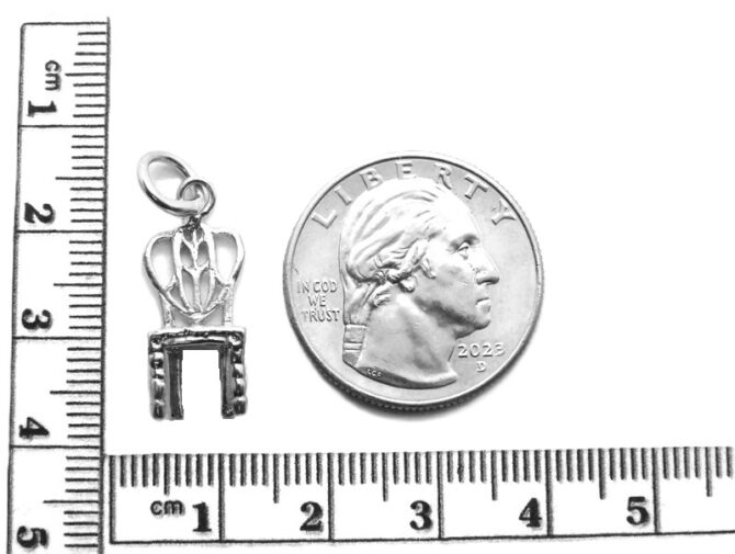 .925 Sterling Silver 3D Fancy Chair Pendant Charm - Image 3