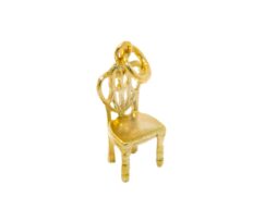 14K 3D Fancy Chair Yellow Gold Pendant Charm