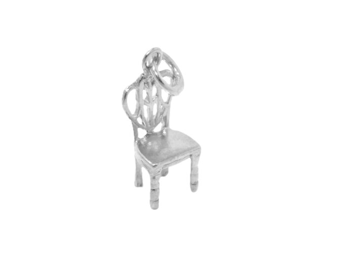 .925 Sterling Silver 3D Fancy Chair Pendant Charm