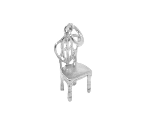 .925 Sterling Silver 3D Fancy Chair Pendant Charm