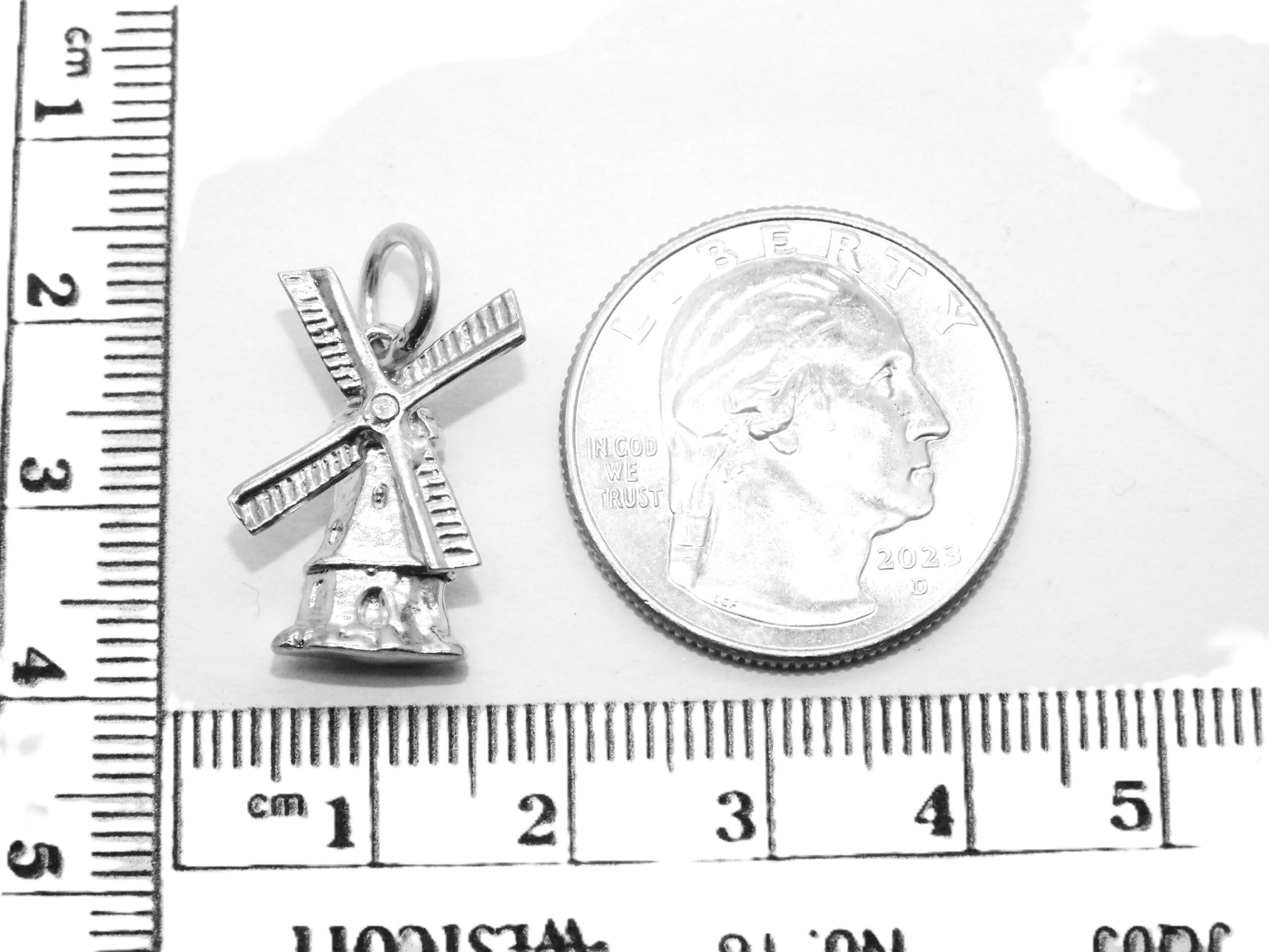 925 Windmill Sterling Silver Pendant Charm