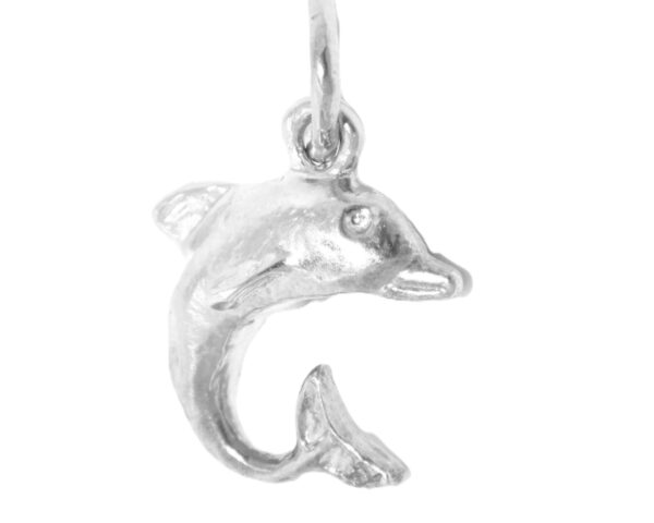 .925 Jumping Dolphin Sterling Silver Pendant Charm