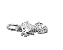 .925 Sterling Silver Mystical Fish Pendant Charm