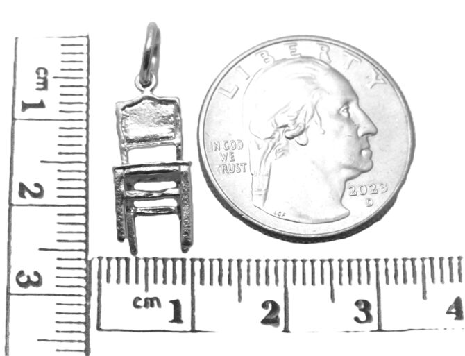 .925 Sterling Silver 3D Chair Pendant Charm - Image 2