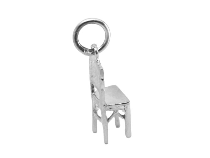 .925 Sterling Silver 3D Chair Pendant Charm - Image 3