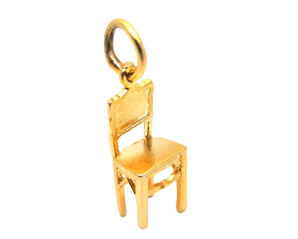 14K 3D Chair Yellow Gold Pendant Charm