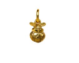 14K Rabbit Sphere Yellow Gold Pendant Charm
